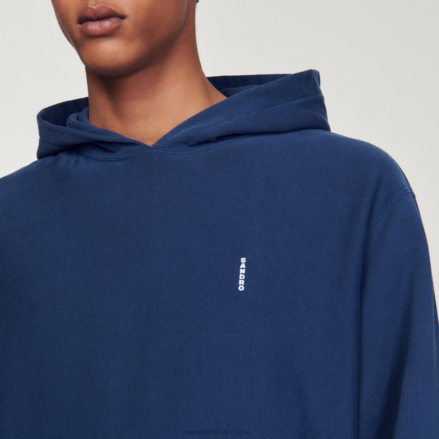 vêtements Sandro Paris sweat à capuche en polaire bleu Hommes XLXD671