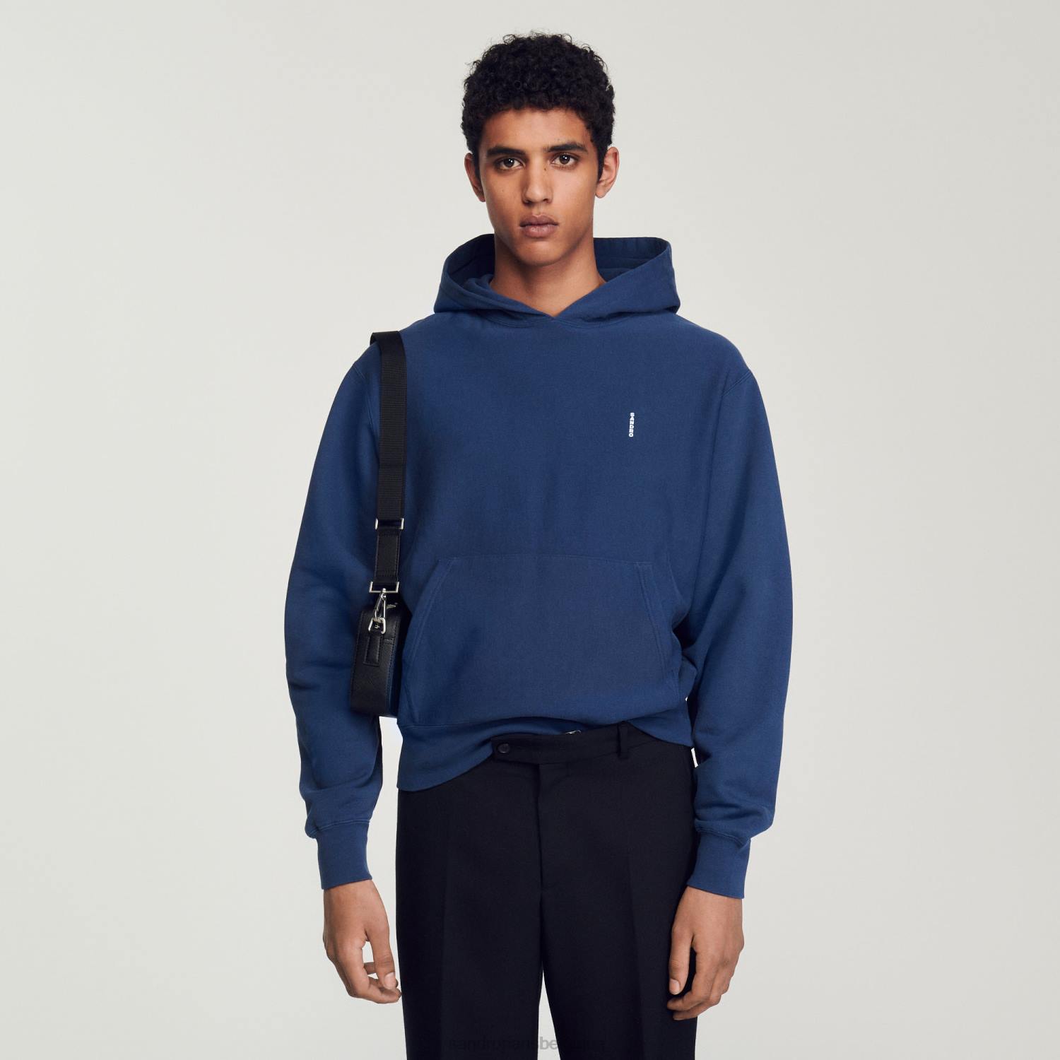 vêtements Sandro Paris sweat à capuche en polaire bleu Hommes XLXD671