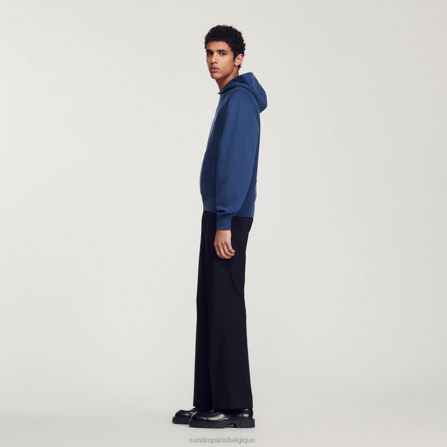 vêtements Sandro Paris sweat à capuche en polaire bleu Hommes XLXD671