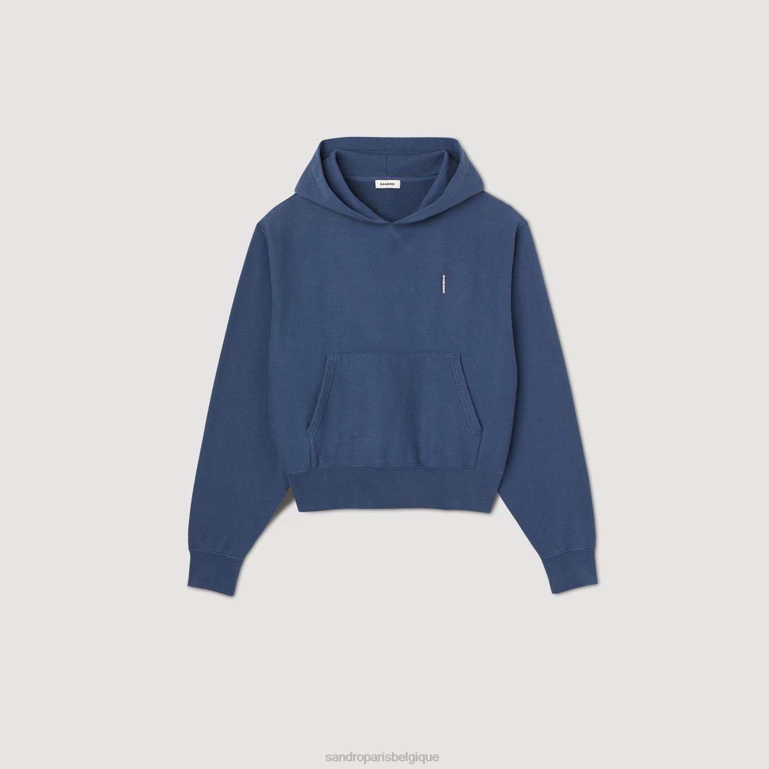 vêtements Sandro Paris sweat à capuche en polaire bleu Hommes XLXD671
