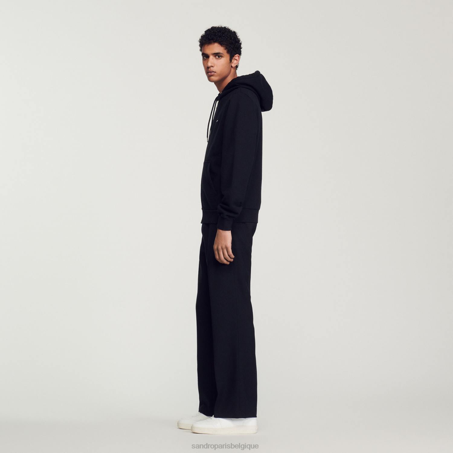vêtements Sandro Paris sweat à capuche en polaire noir Hommes XLXD627