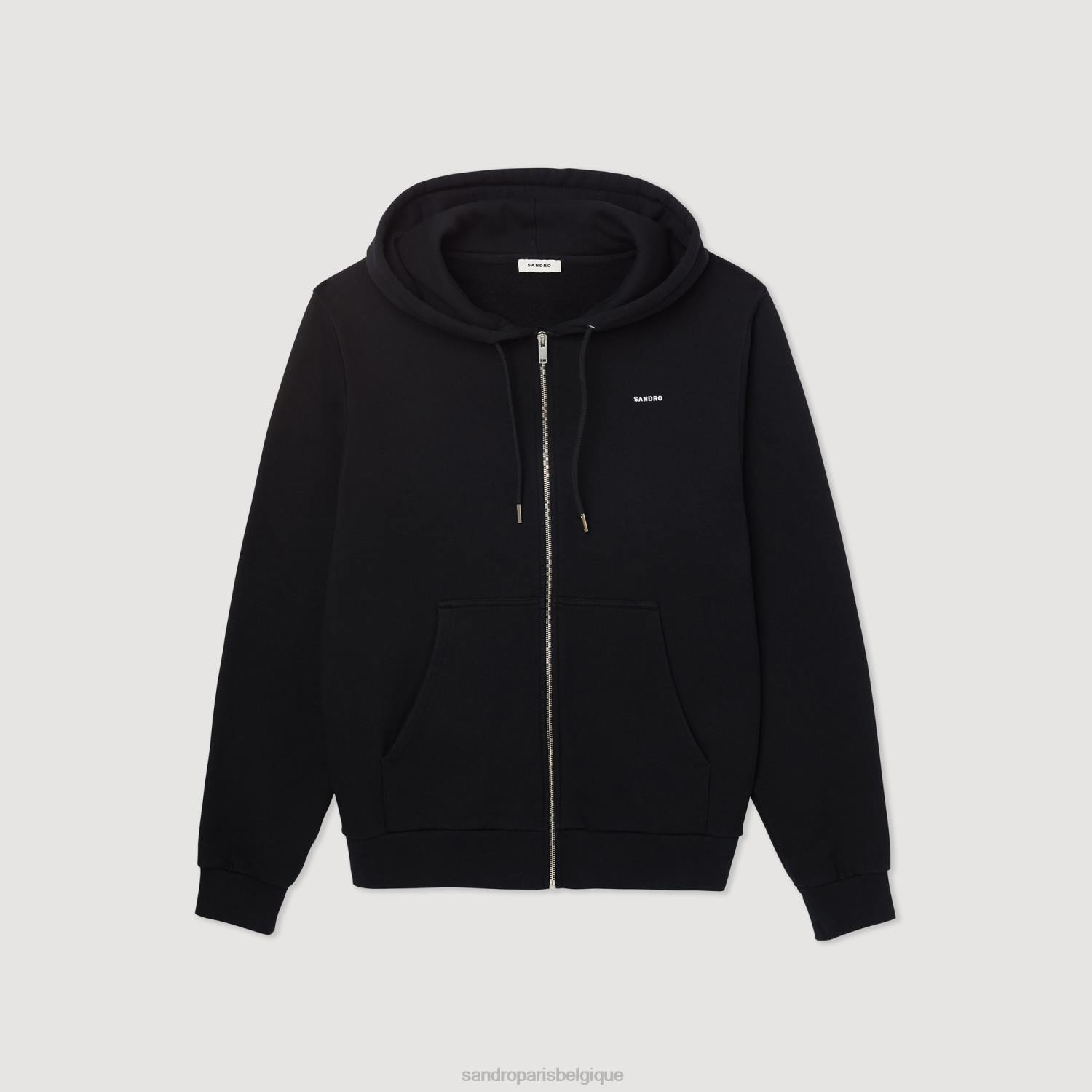 vêtements Sandro Paris sweat à capuche en polaire noir Hommes XLXD627