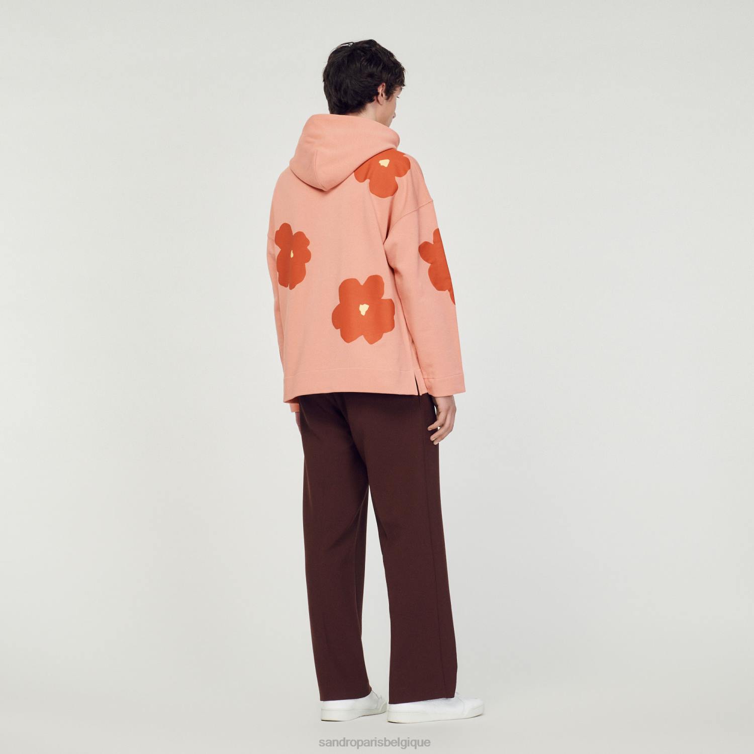 vêtements Sandro Paris sweat à capuche à motif floral rose Hommes XLXD709