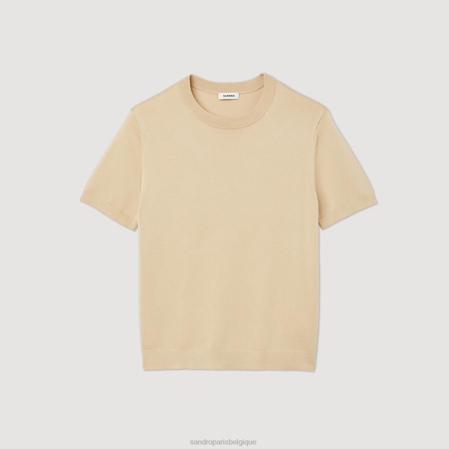 vêtements Sandro Paris t-shirt tricoté beige Hommes XLXD718