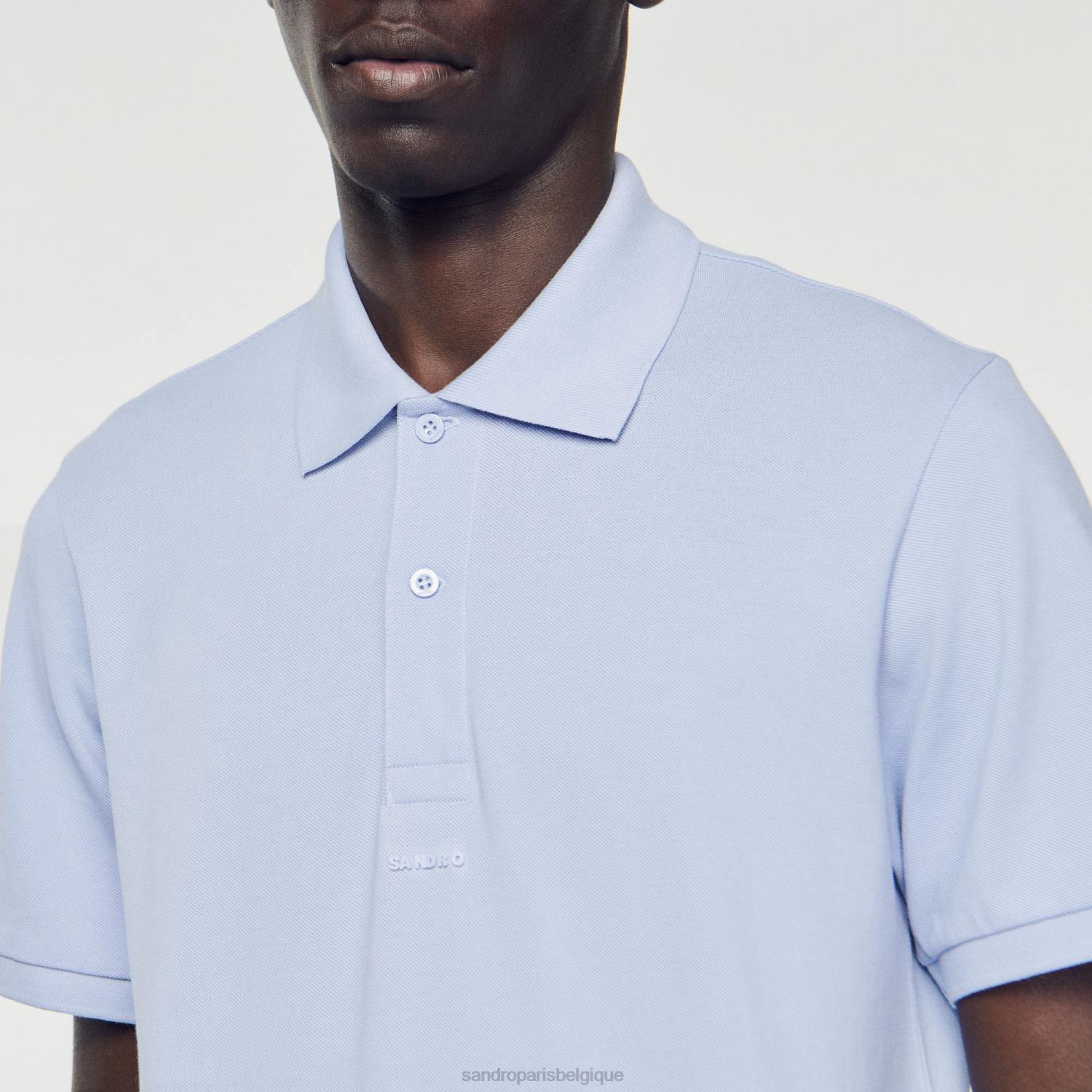 vêtements Sandro Paris polo à logo en caoutchouc mauve Hommes XLXD807