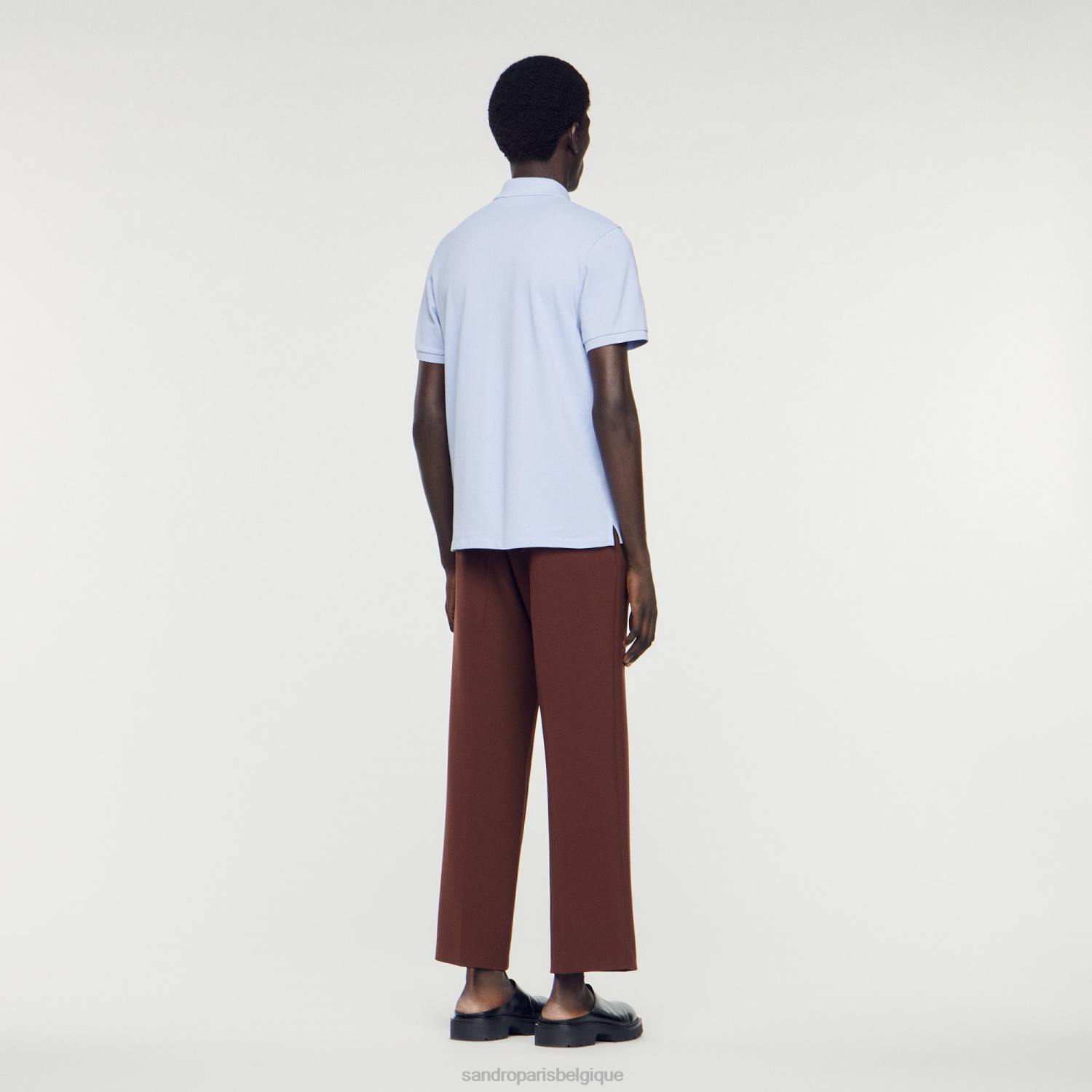 vêtements Sandro Paris polo à logo en caoutchouc mauve Hommes XLXD807