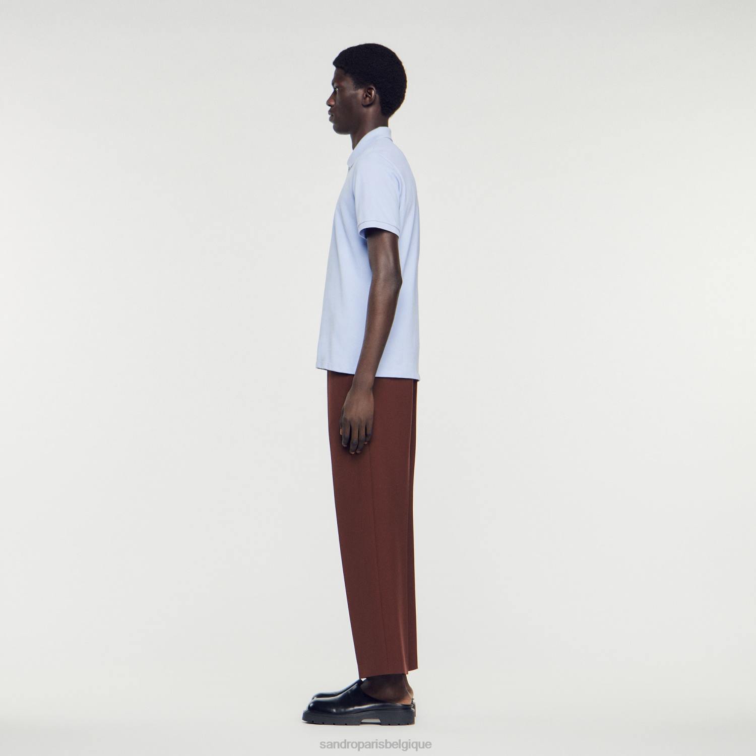 vêtements Sandro Paris polo à logo en caoutchouc mauve Hommes XLXD807