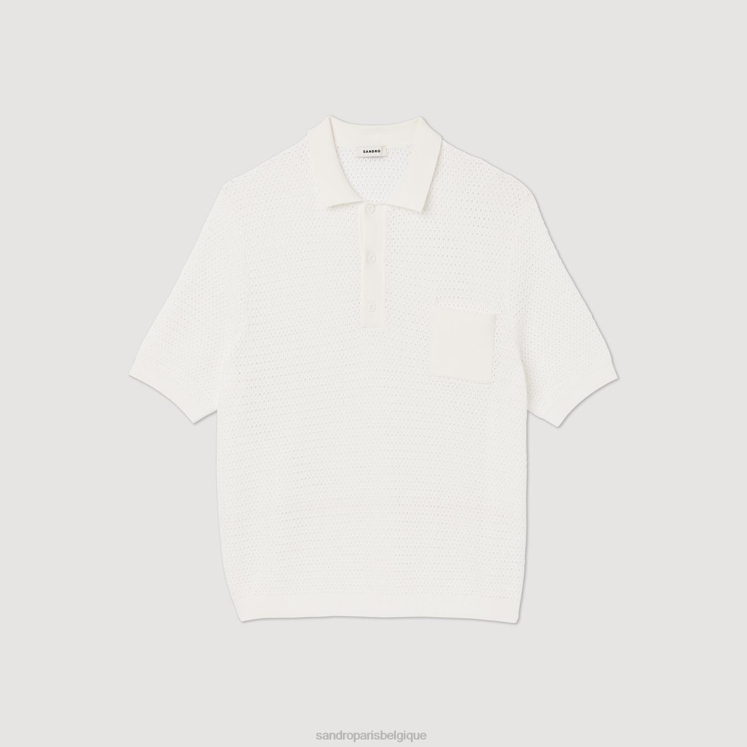 vêtements Sandro Paris pull polo à manches courtes blanc Hommes XLXD763