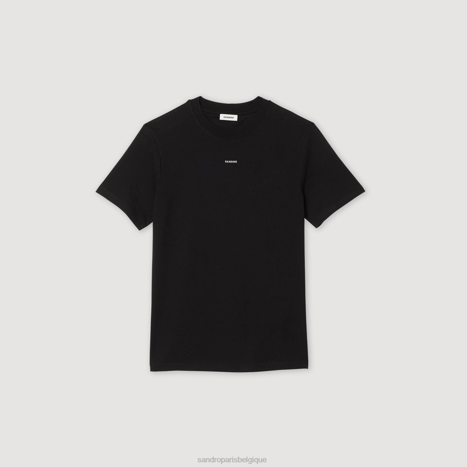 vêtements Sandro Paris t-shirt brodé noir Hommes XLXD711