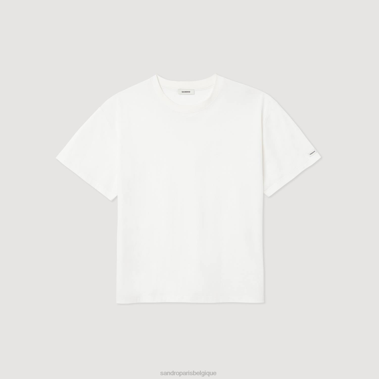 vêtements Sandro Paris t-shirt en coton biologique blanc Hommes XLXD624
