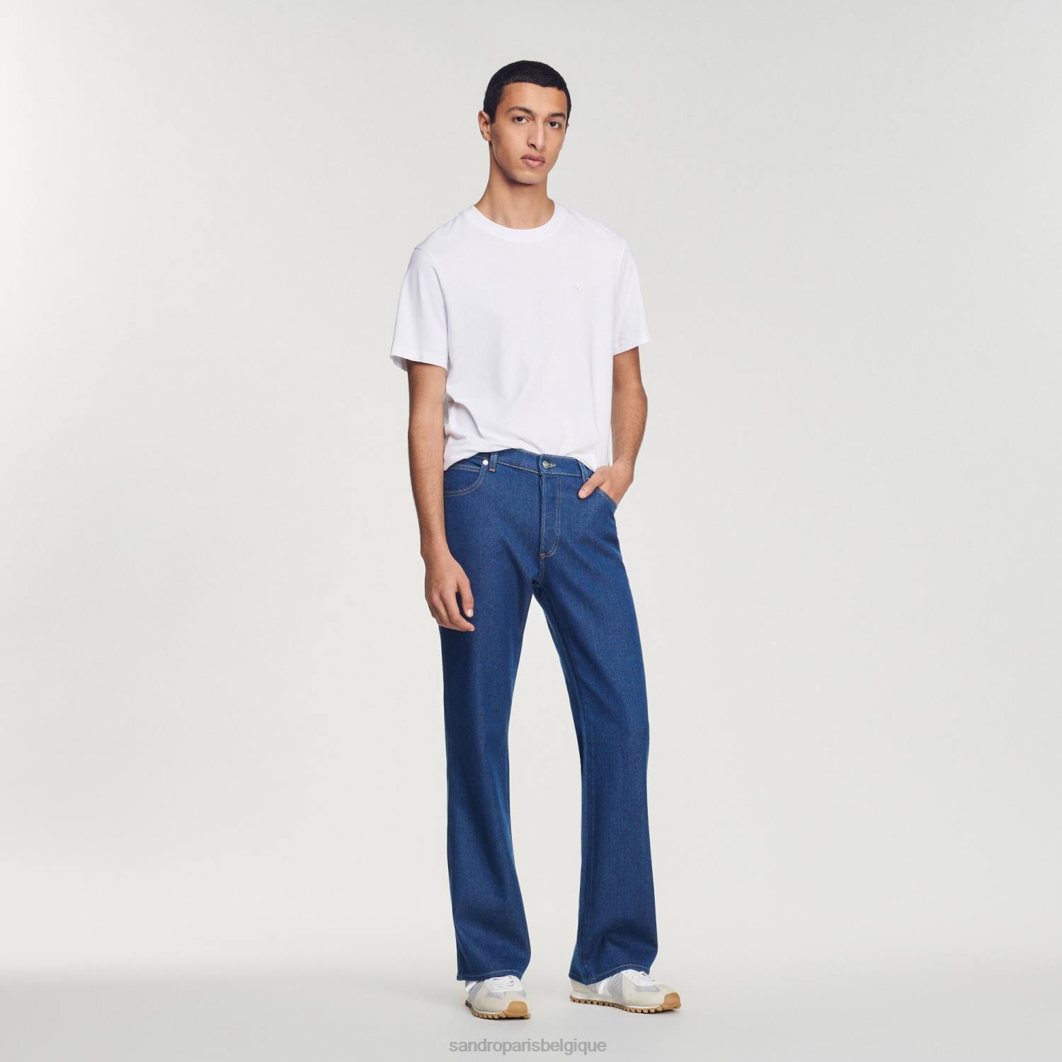 vêtements Sandro Paris t-shirt en cotton blanc Hommes XLXD666