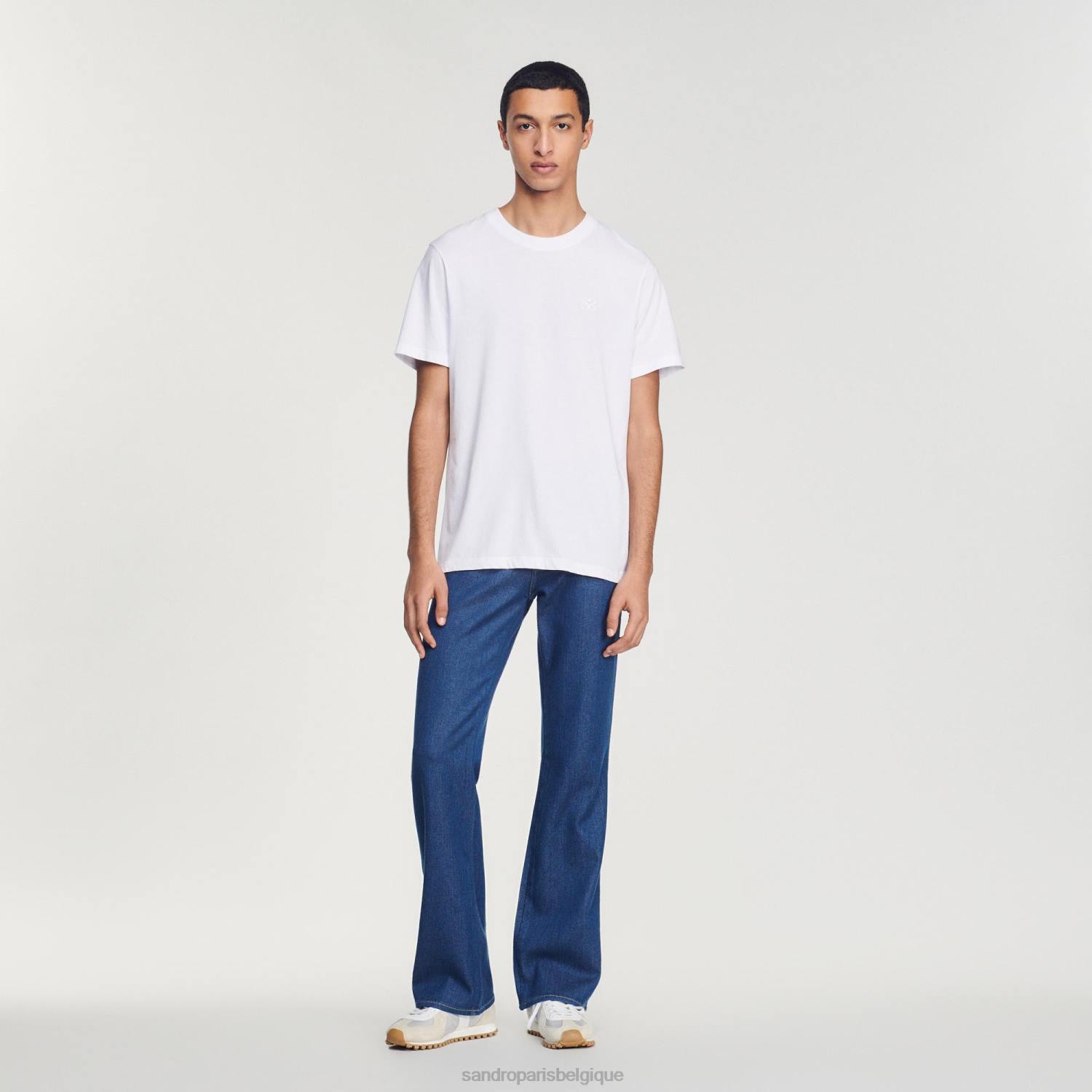 vêtements Sandro Paris t-shirt en cotton blanc Hommes XLXD666
