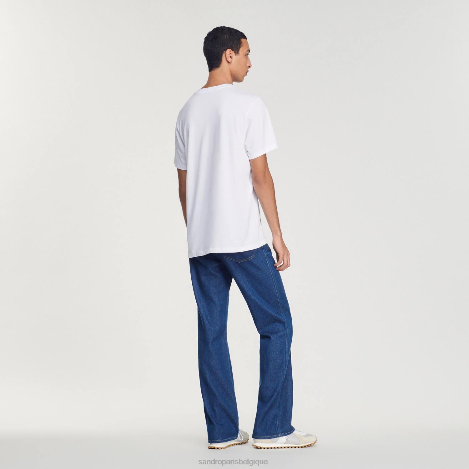 vêtements Sandro Paris t-shirt en cotton blanc Hommes XLXD666