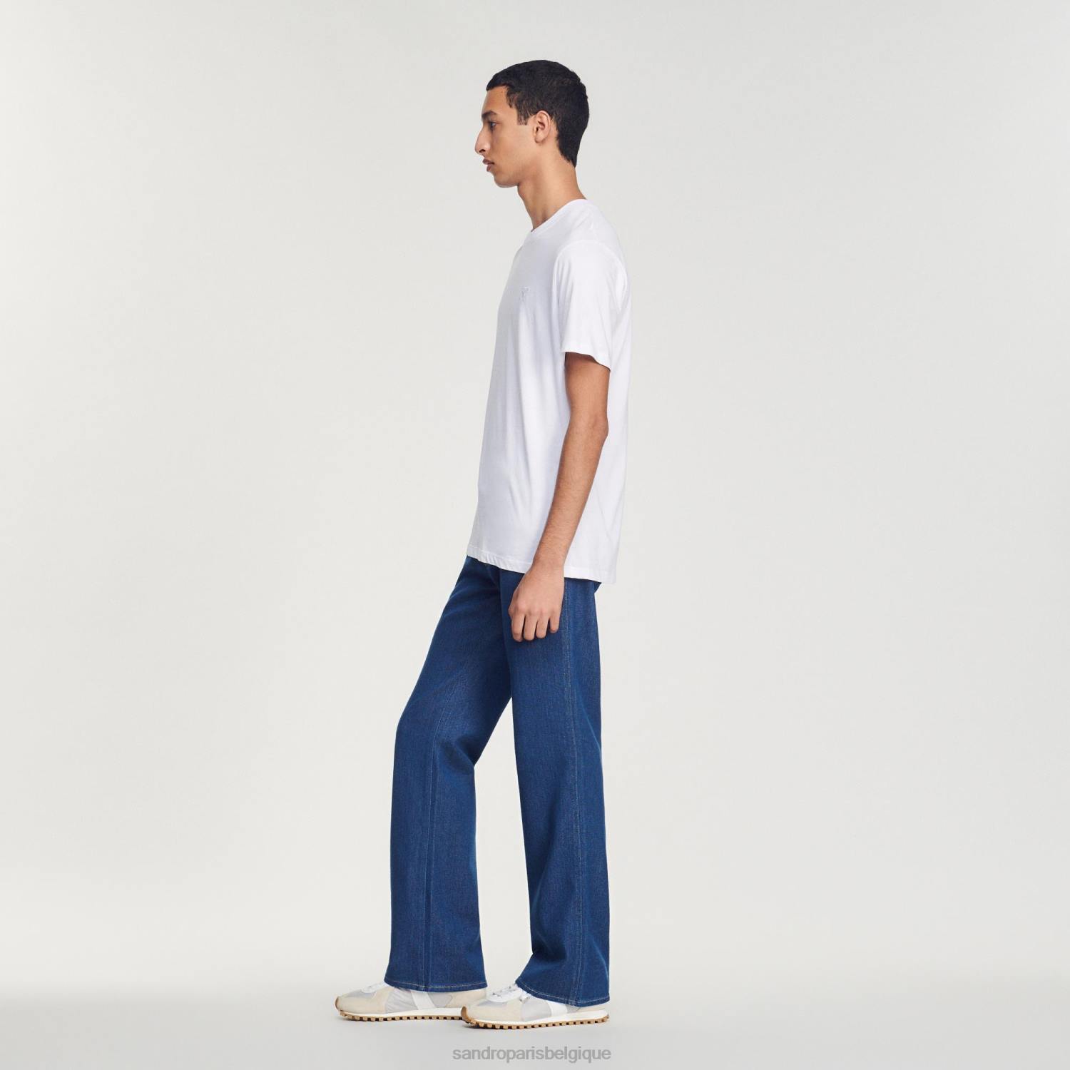 vêtements Sandro Paris t-shirt en cotton blanc Hommes XLXD666