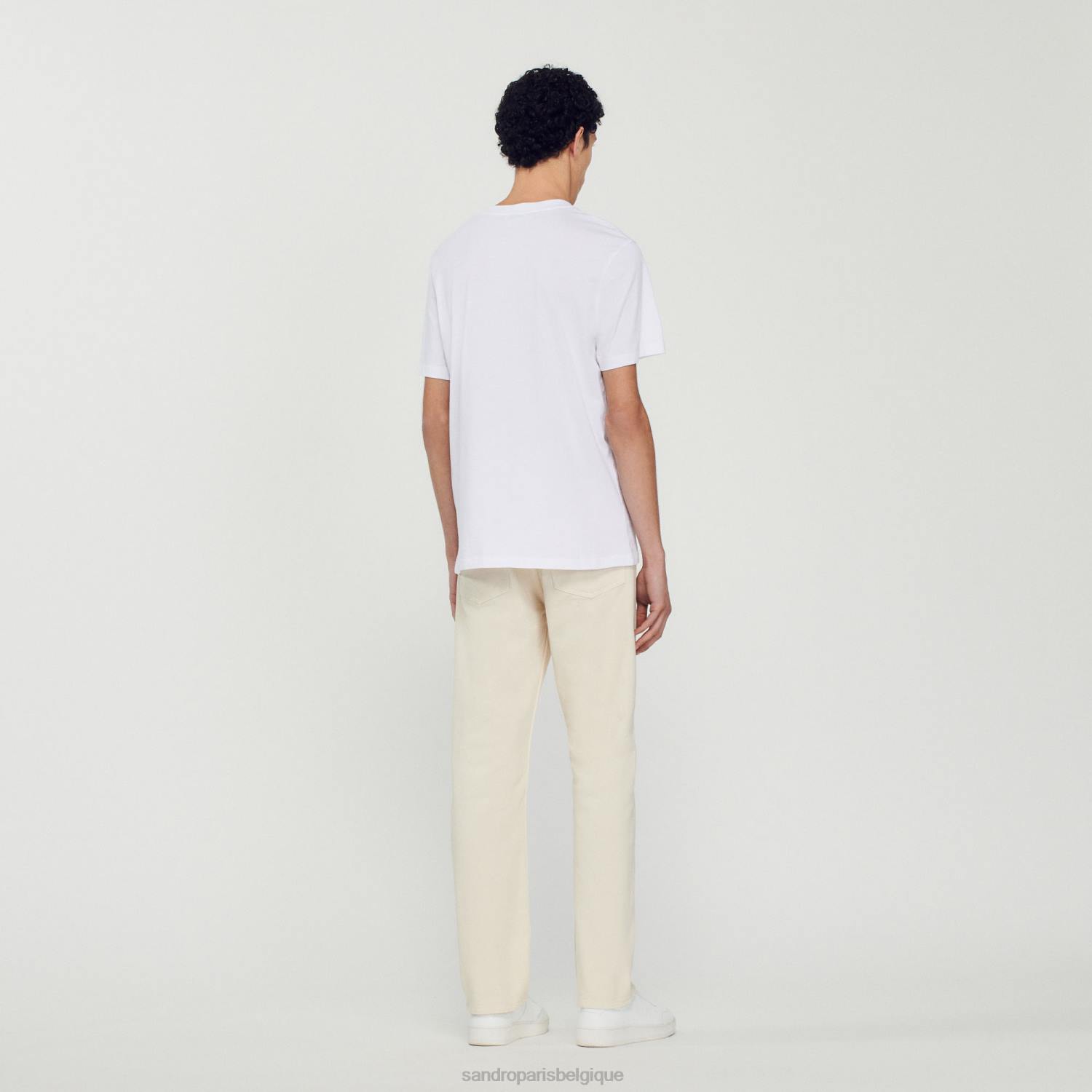vêtements Sandro Paris t-shirt à imprimé lapin blanc Hommes XLXD750