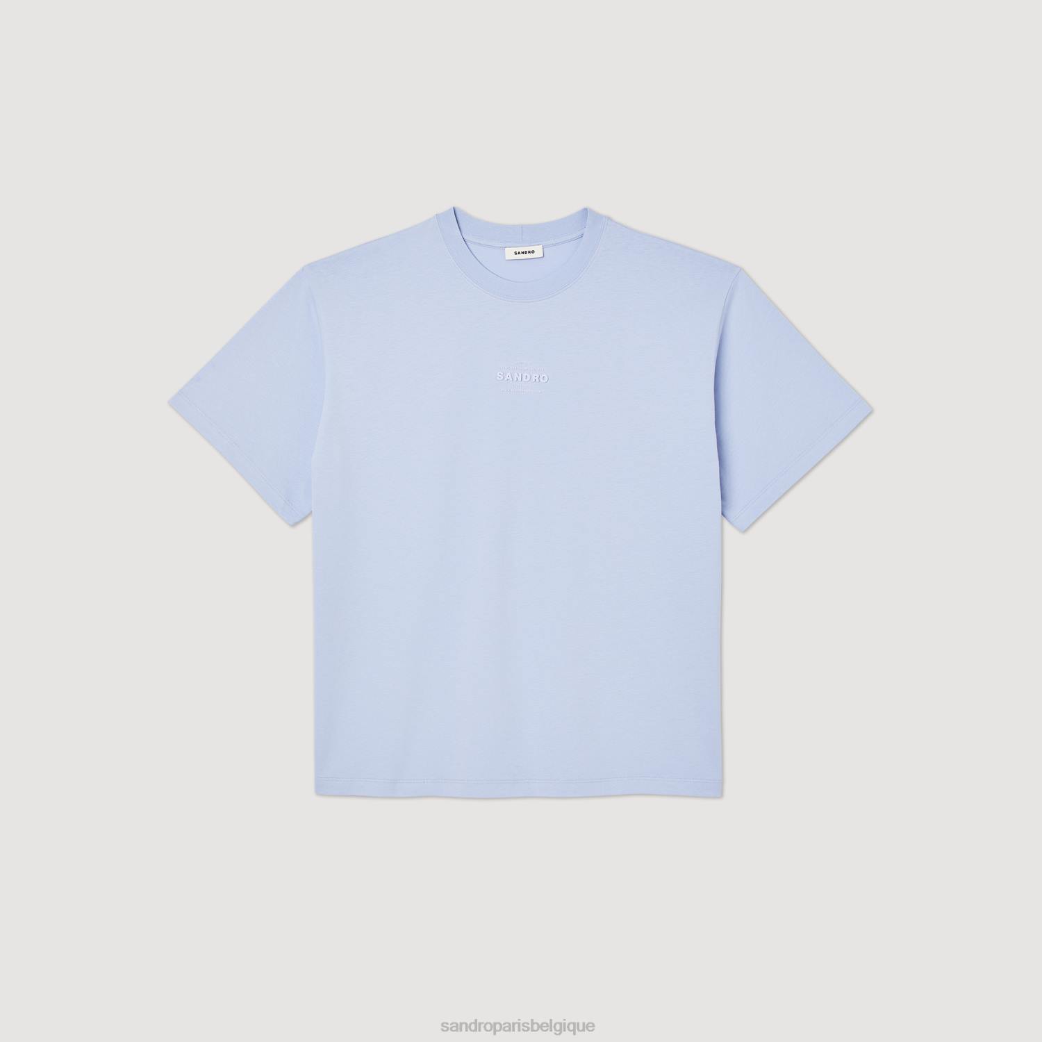 vêtements Sandro Paris t-shirt à logo en caoutchouc une couleur Hommes XLXD739