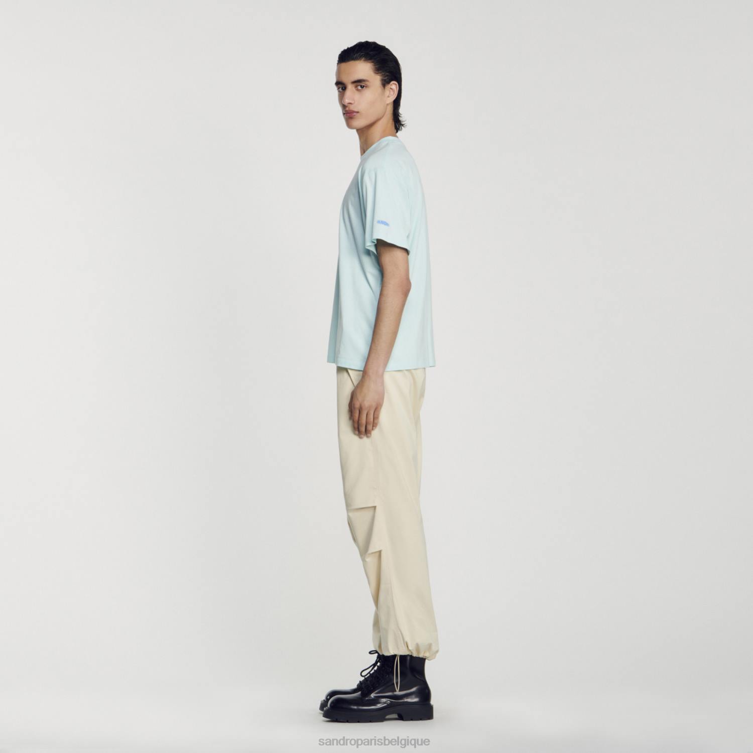 vêtements Sandro Paris t-shirt étoile de mer bleu menthe Hommes XLXD685