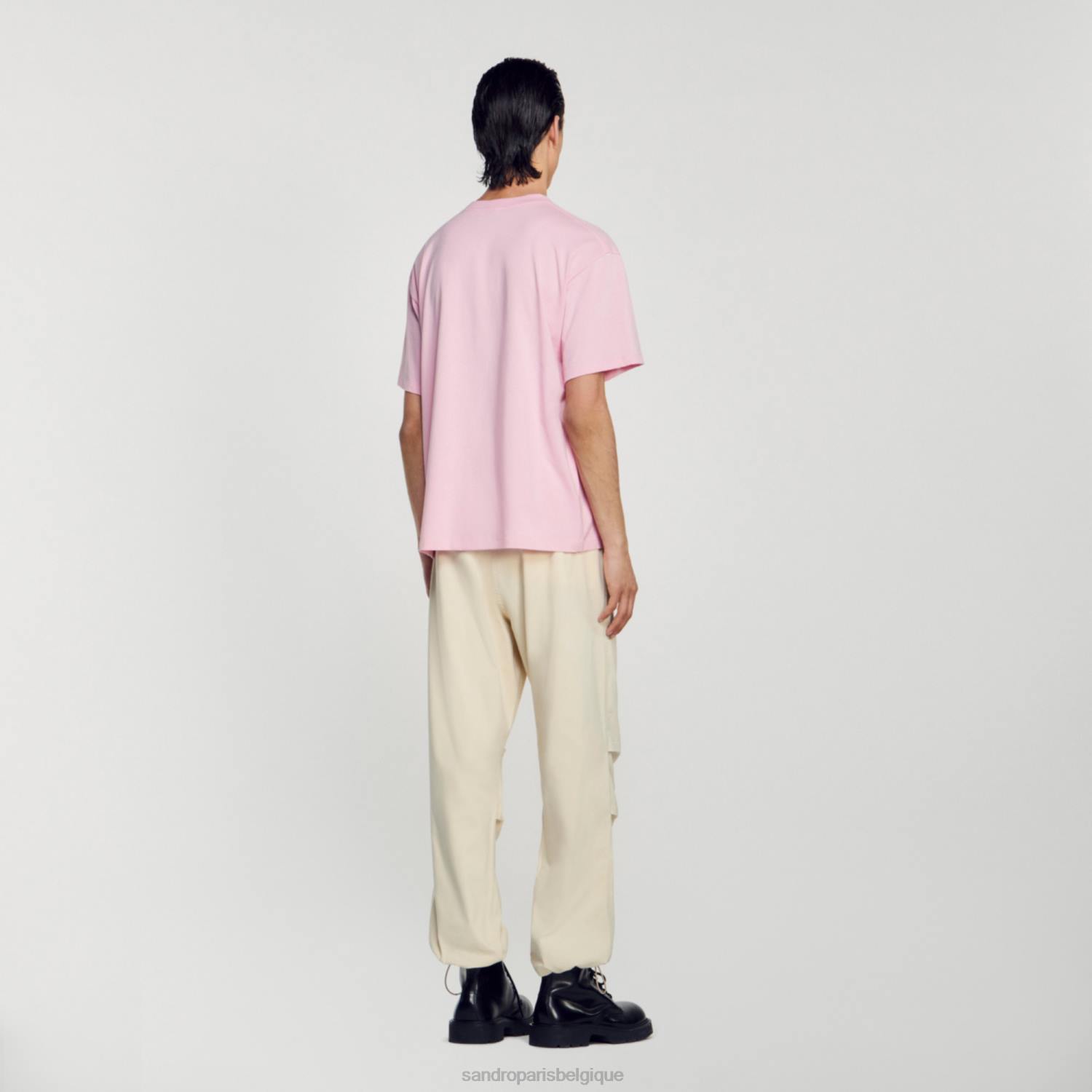 vêtements Sandro Paris t-shirt étoile de mer rose Hommes XLXD591