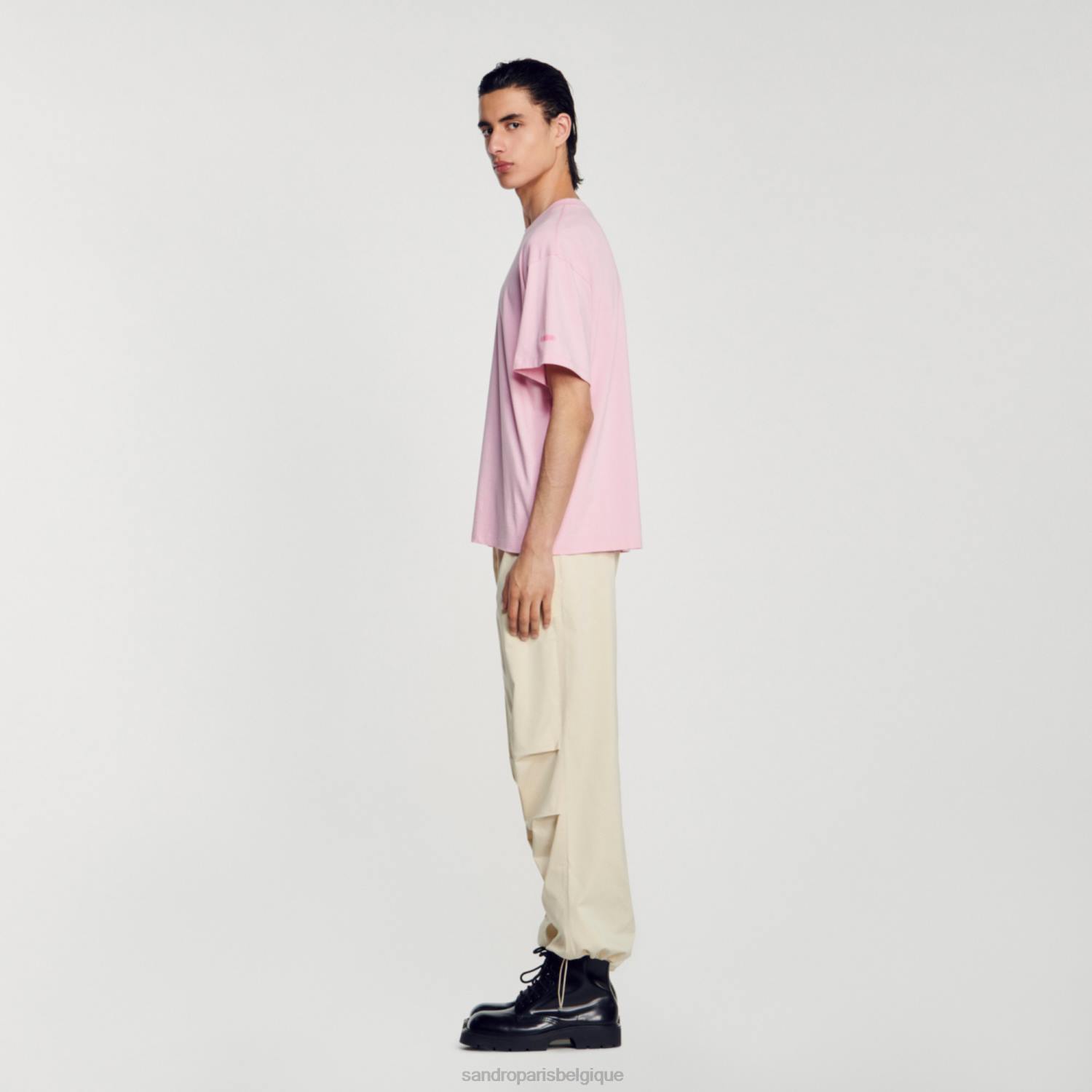 vêtements Sandro Paris t-shirt étoile de mer rose Hommes XLXD591