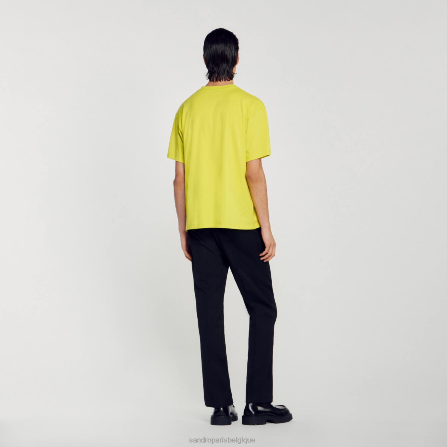 vêtements Sandro Paris t-shirt étoile de mer vert anis Hommes XLXD686