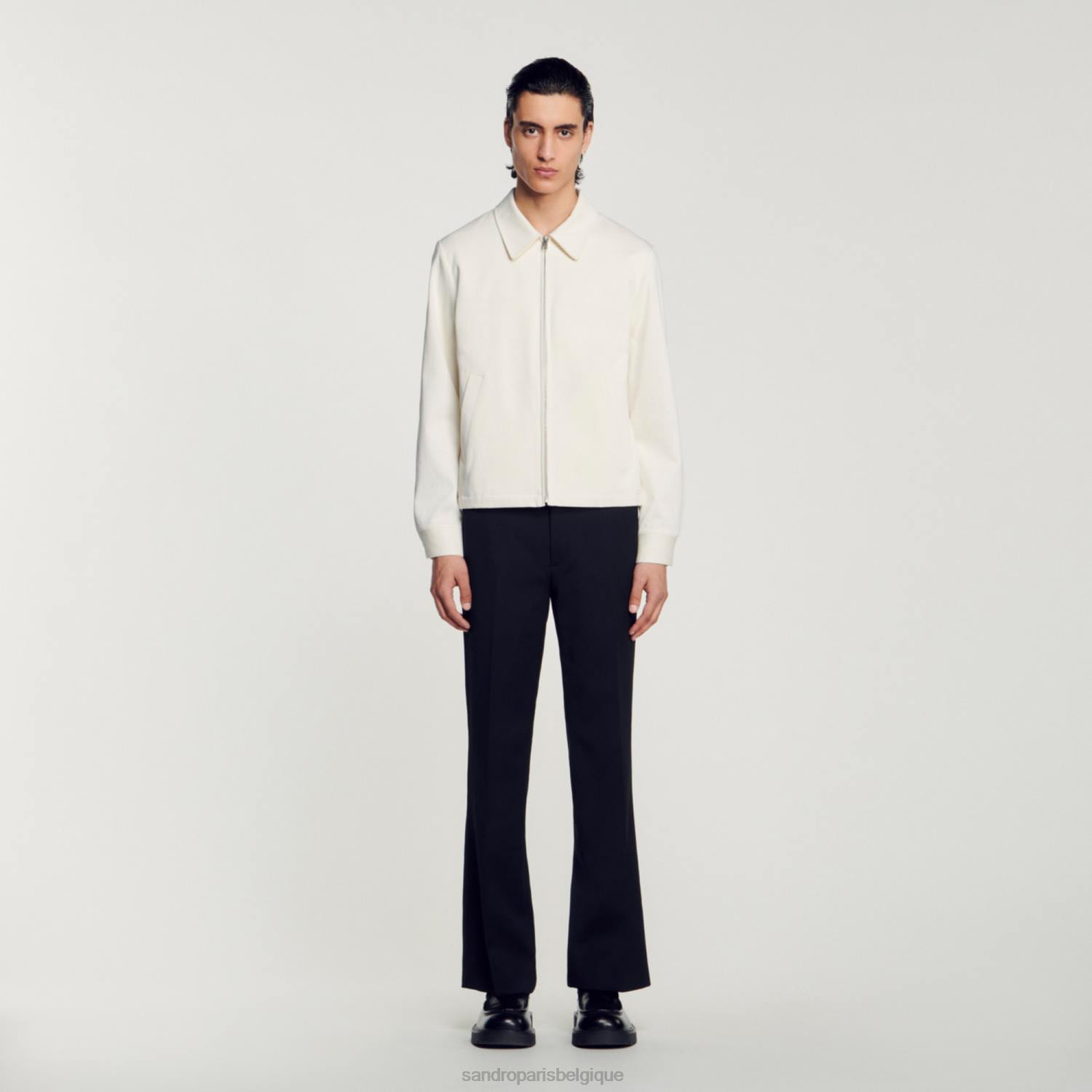 vêtements Sandro Paris veste en coton écru Hommes XLXD602