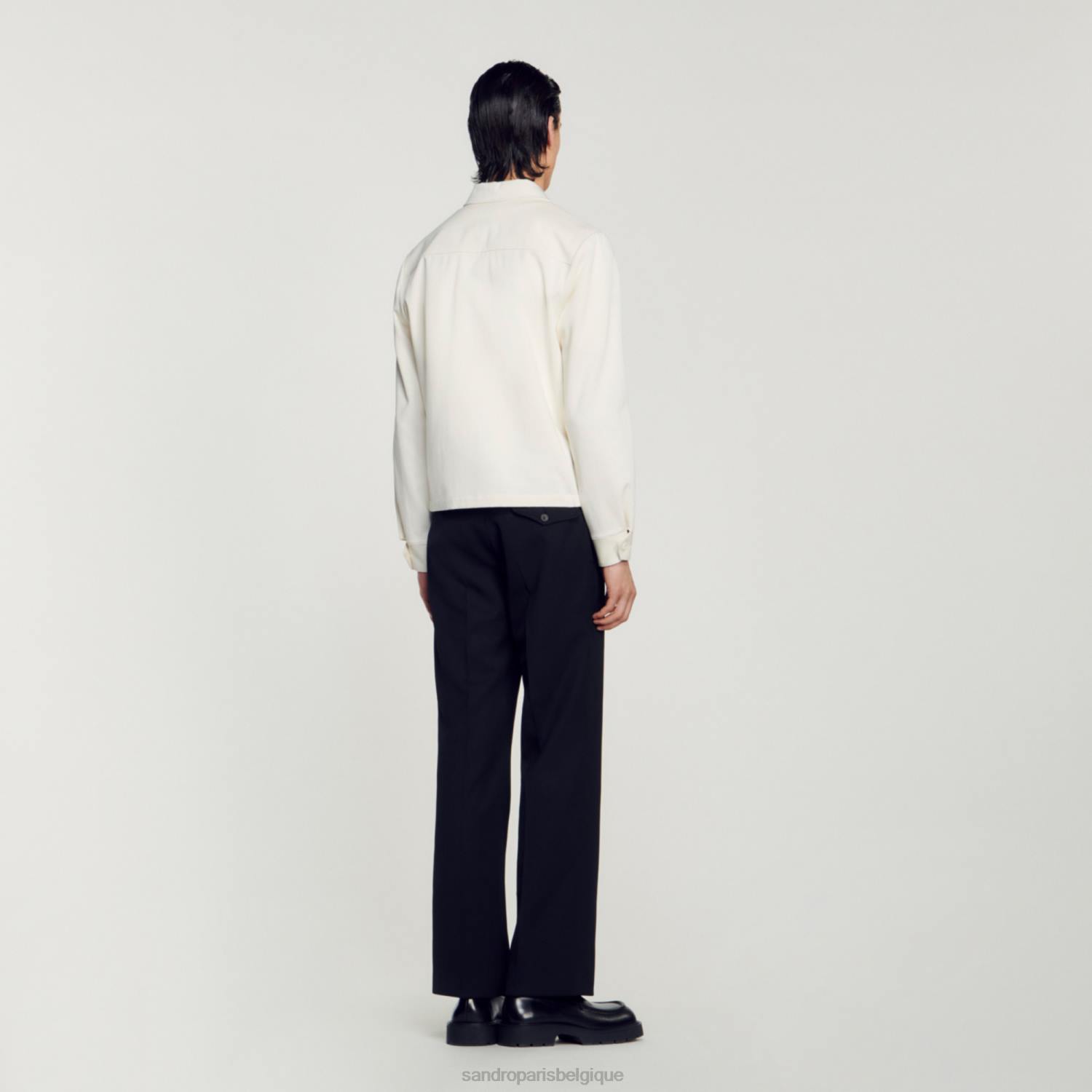 vêtements Sandro Paris veste en coton écru Hommes XLXD602
