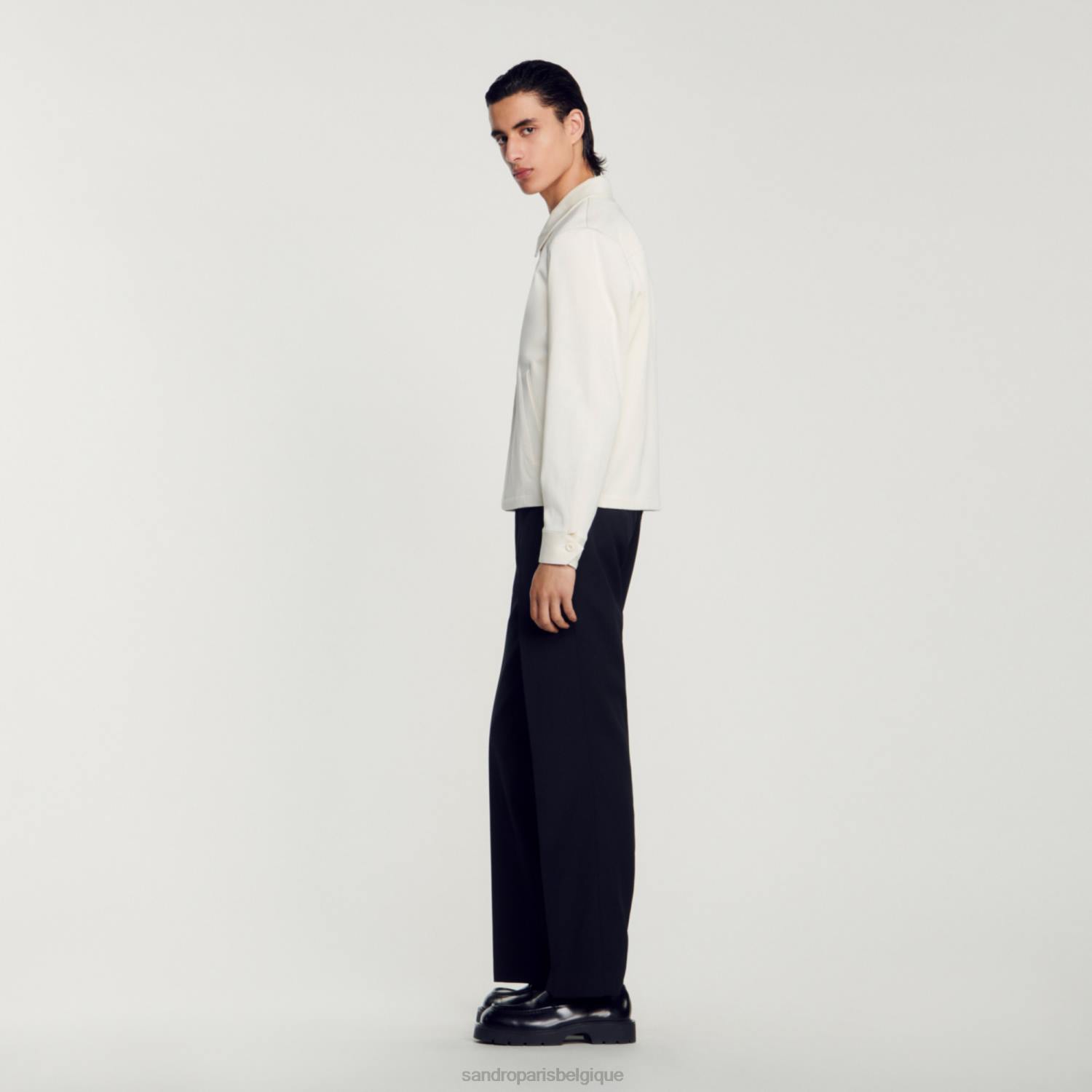 vêtements Sandro Paris veste en coton écru Hommes XLXD602