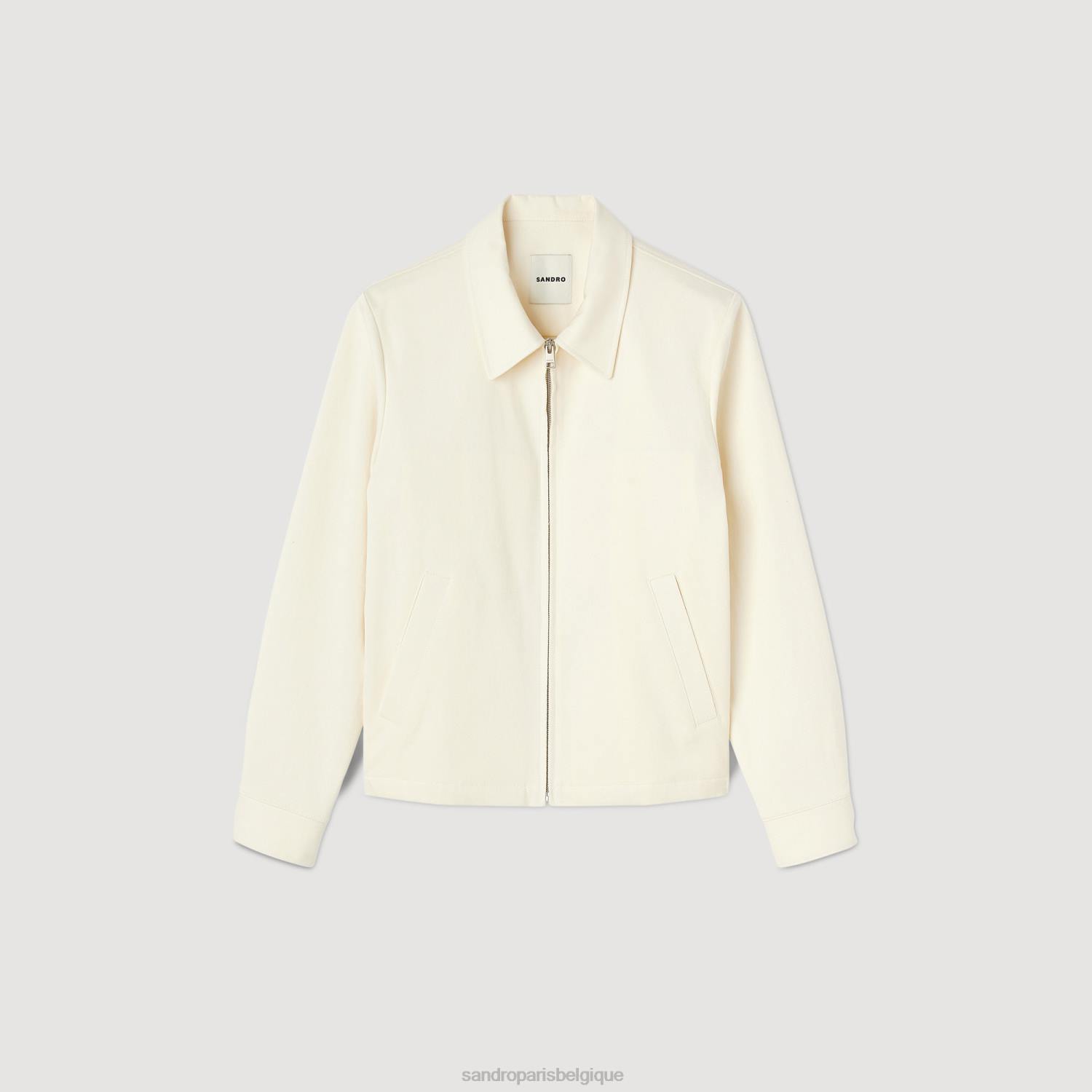 vêtements Sandro Paris veste en coton écru Hommes XLXD602