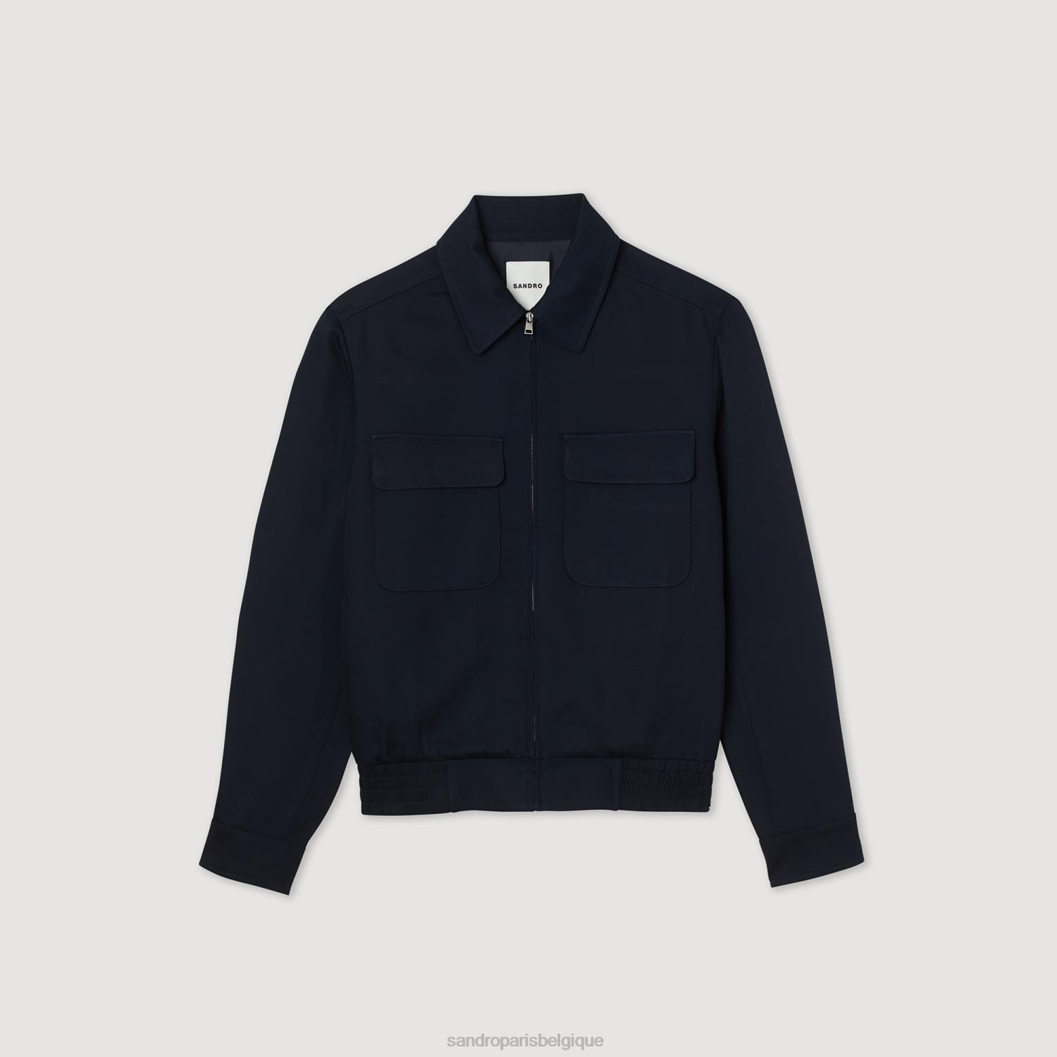 vêtements Sandro Paris veste fluide bleu marine Hommes XLXD619