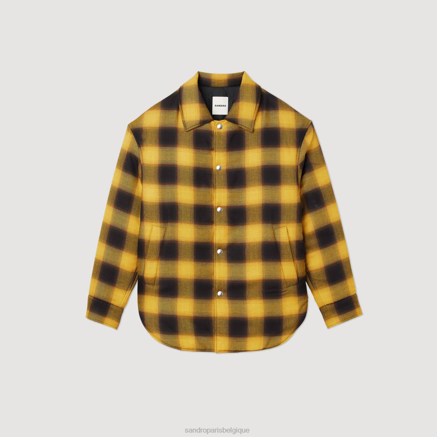 vêtements Sandro Paris veste matelassée à carreaux jaune Hommes XLXD828