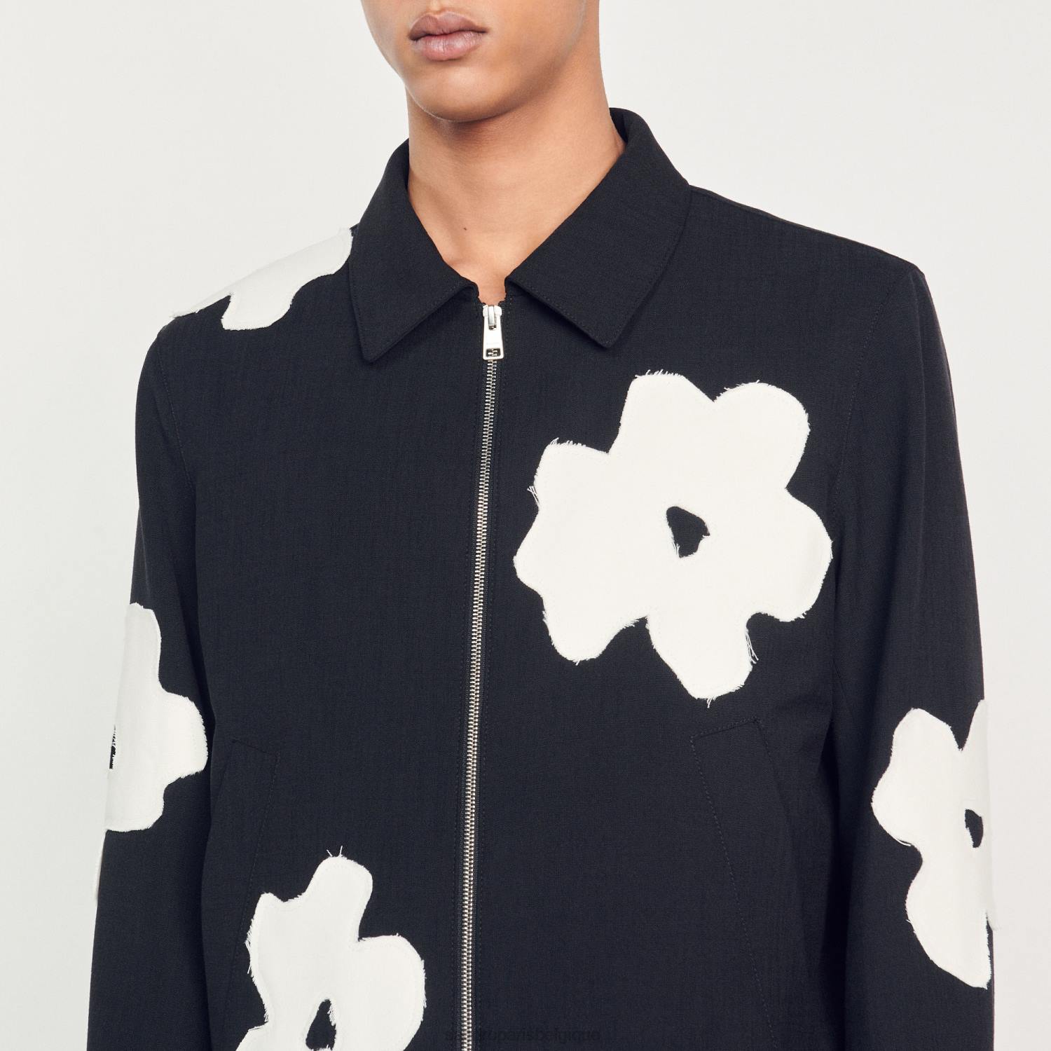 vêtements Sandro Paris veste à motifs fleuris noir Hommes XLXD683
