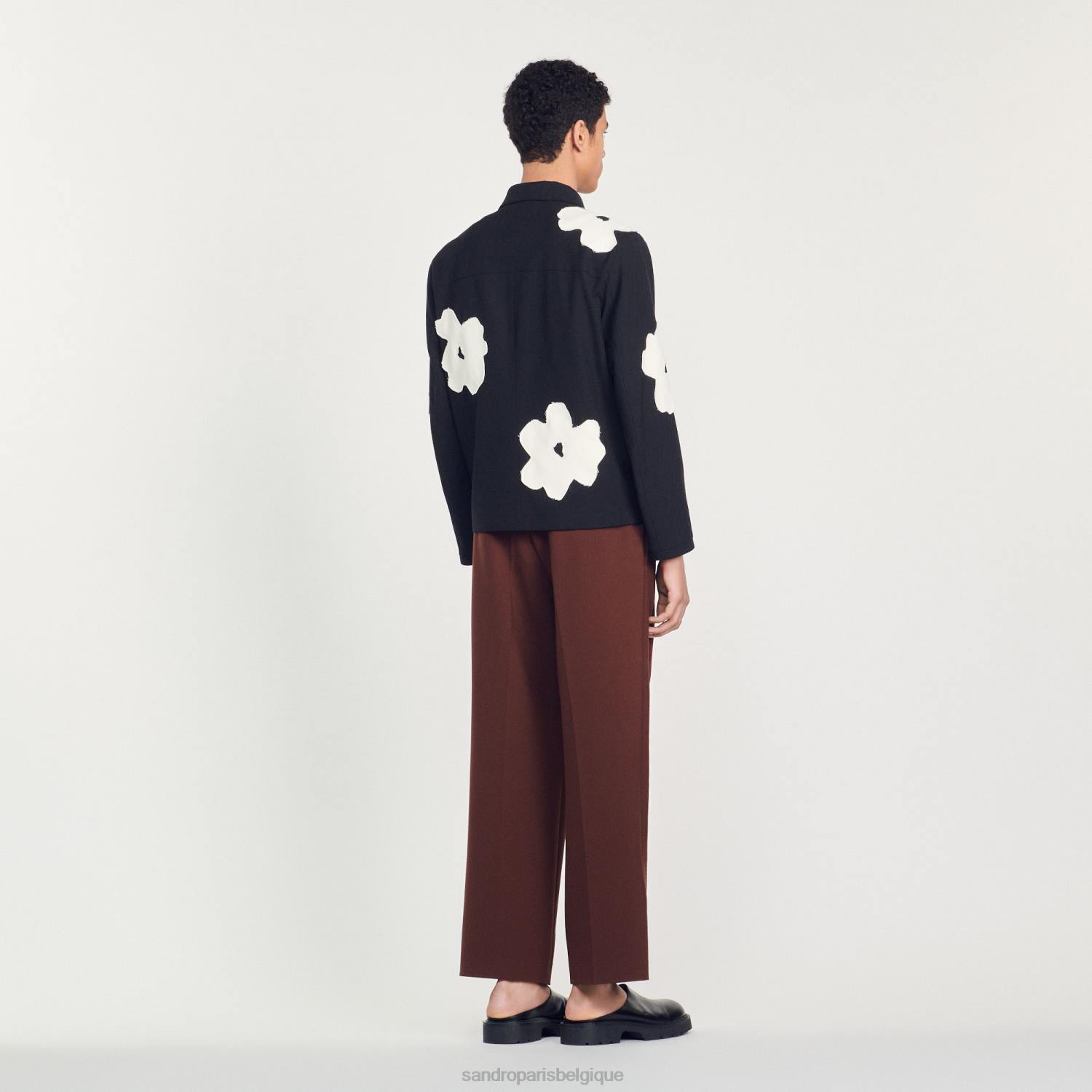 vêtements Sandro Paris veste à motifs fleuris noir Hommes XLXD683