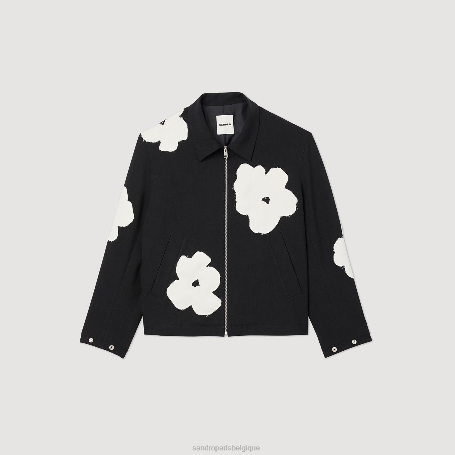 vêtements Sandro Paris veste à motifs fleuris noir Hommes XLXD683