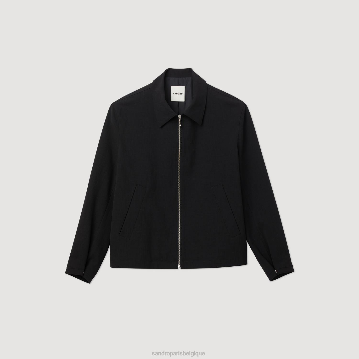 vêtements Sandro Paris veste zippée noir Hommes XLXD714
